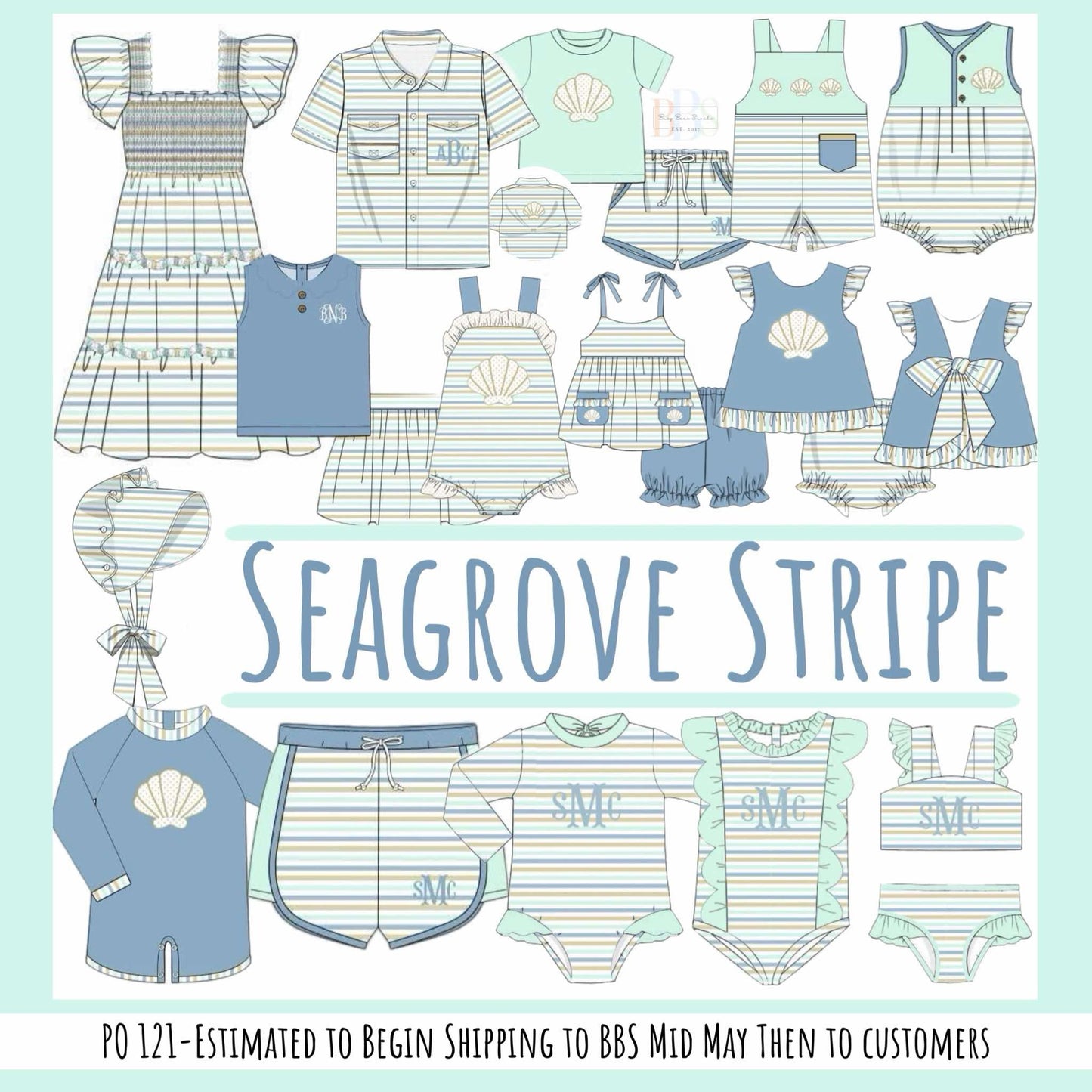 RTS: Seagrove Stripe- Girls Knit Skort Set