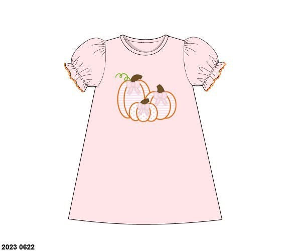 RTS: Simple Pumpkins- Girls Knit Dress