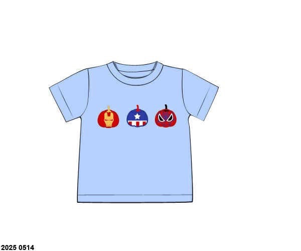RTS: Halloween Shirt Only- Hero Pumpkins Boys Shirt