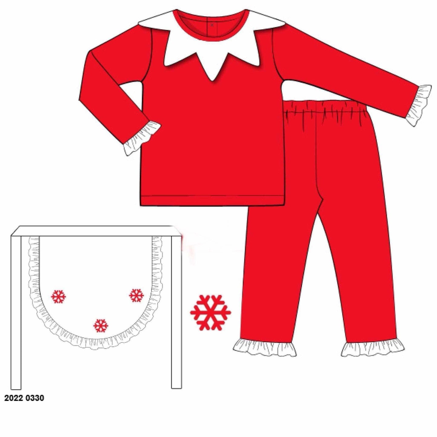 RTS: Santa's Little Helpers- Girls 3pc Knit Lounge Set