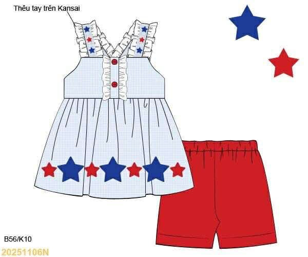 Pre Order 137: Hidle Stars- Girls Biker Short Set