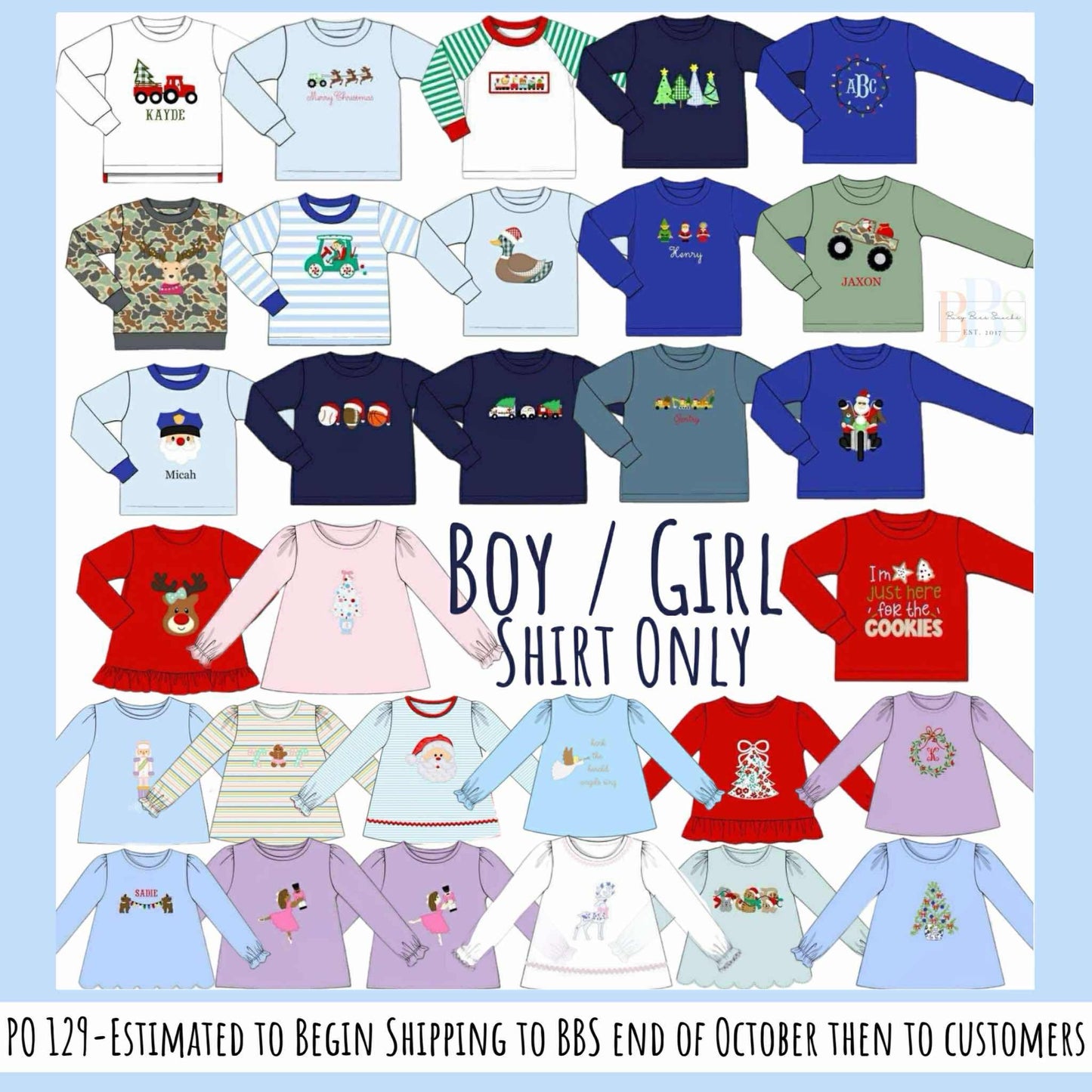 RTS: Christmas Shirt Only- Boys Camo Reindeer Shirt