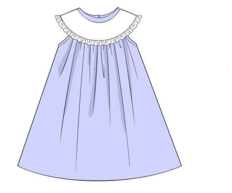 RTS: Blue Simple Monograms- Girls Knit Dress