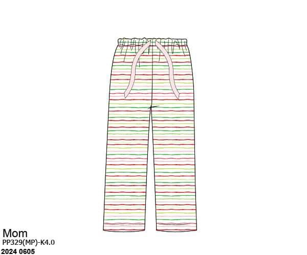 RTS: Holly Jolly Stripes- Mom Knit Lounge Pants