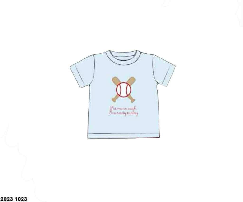 Pre Order 132: Grand Slam Threads- Boys Knit Appliqué Shirt