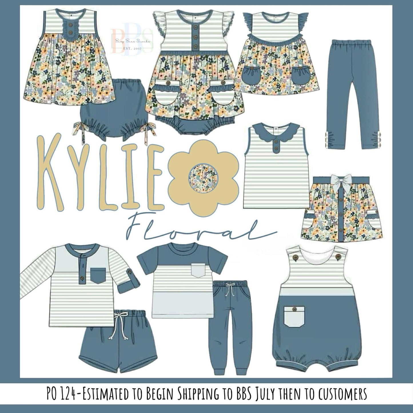 RTS: Sage Stripe & Kylie Floral- Boys Knit Jogger Set