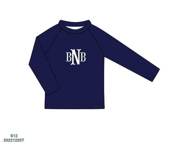 Pre Order 137: Stars & Stripes- Boys Navy Rash Guard Swim Top