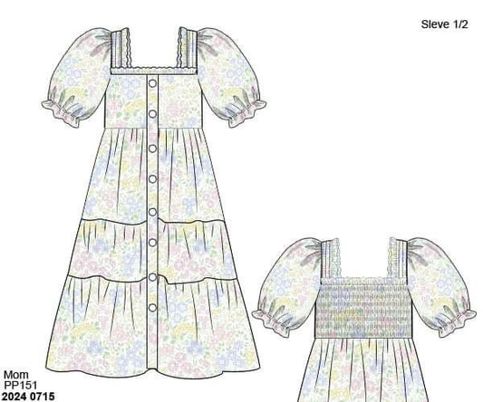 RTS: Reese's Bunnies-Girls Woven Midi Dress