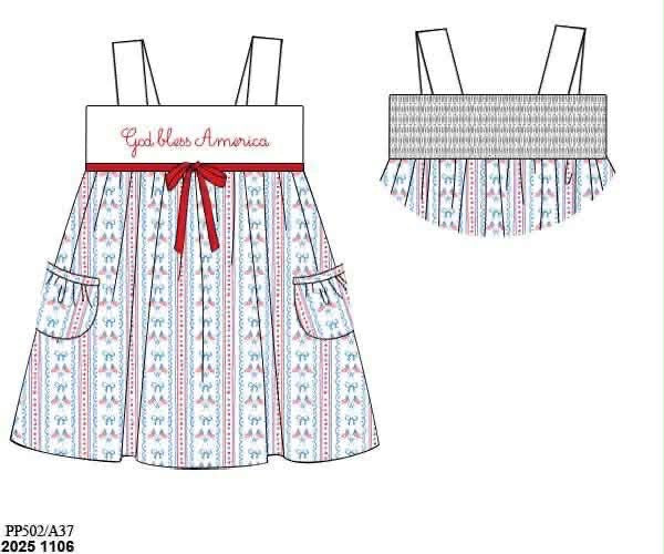 Pre Order 137: God Bless America- Girls Woven Dress