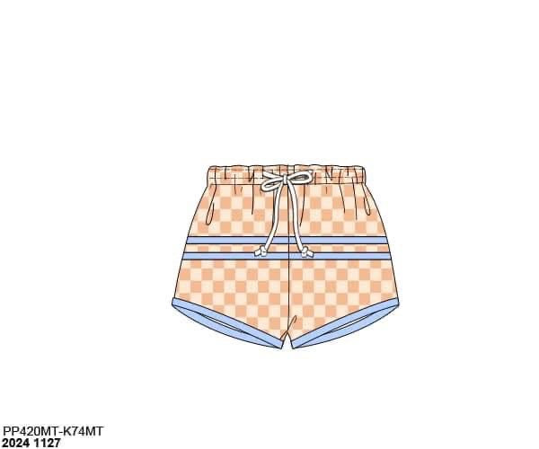 RTS: Capri Floral & Check- Boys Woven Swim Shorties