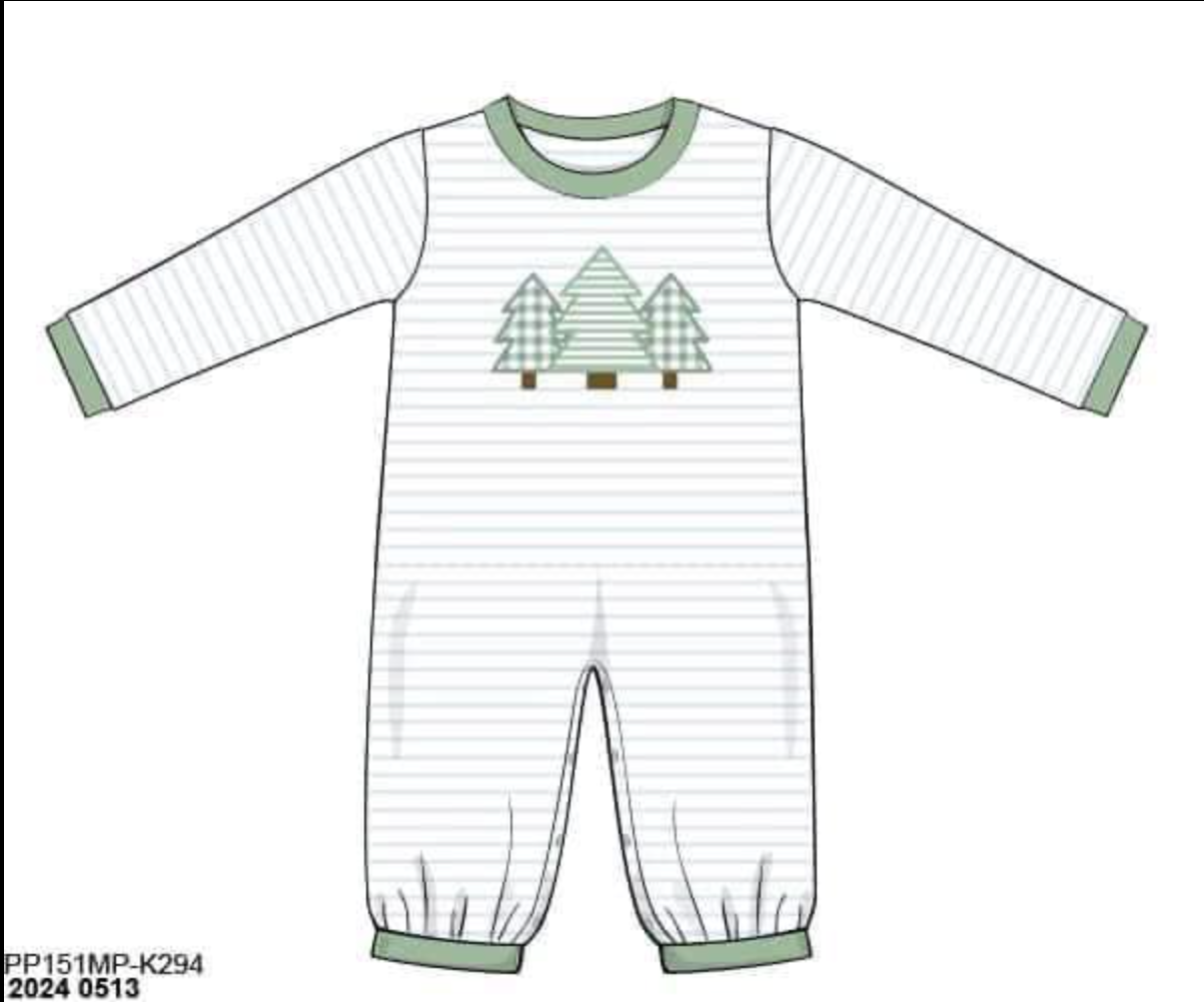 RTS: Trio Trees Boys Knit Romper