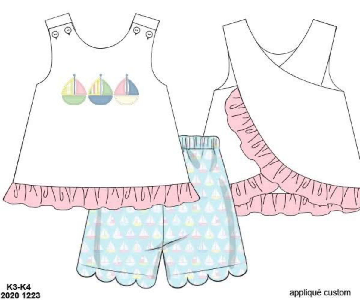 RTS: St. Augustine- Girls Scalloped Short Set