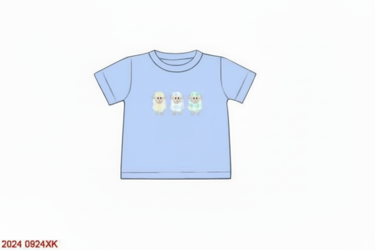 RTS: Easter Shirt Only- Boys Trio Lamb Shirt "Jett"