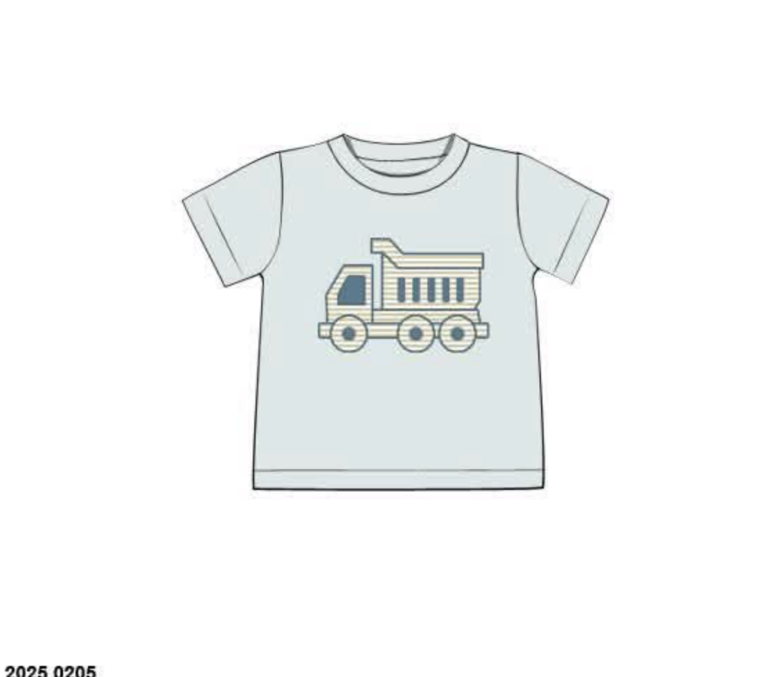 RTS: Mix/Match- Boys Dump Truck Appliqué Shirt