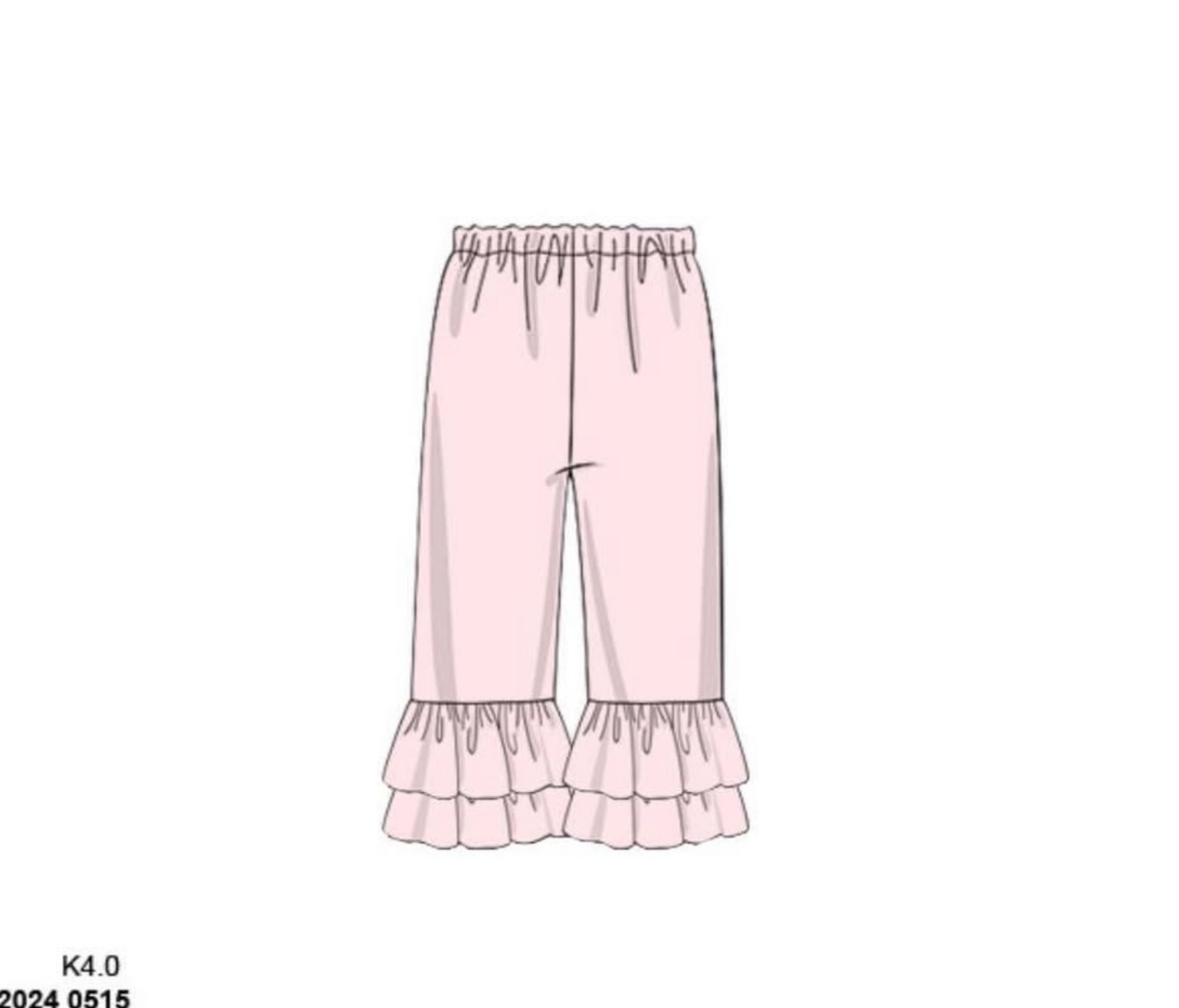 RTS: Girls Knit Bottoms- Light Pink Ruffle Pants