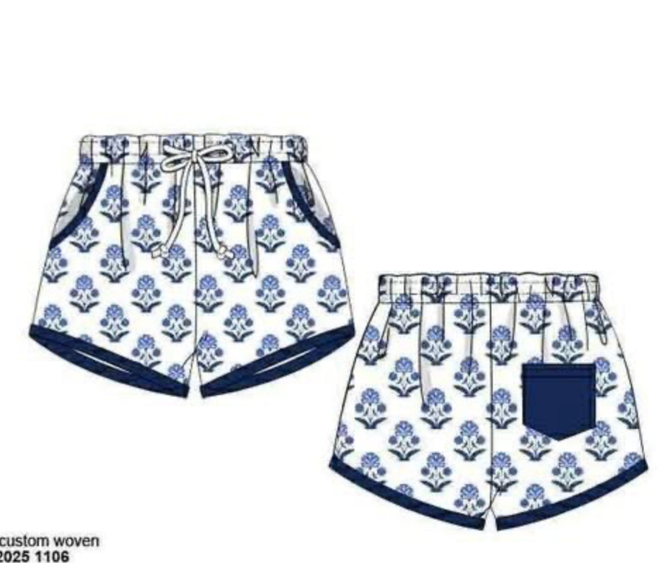 RTS: Dollop of Navy Woven Swim Shorties
