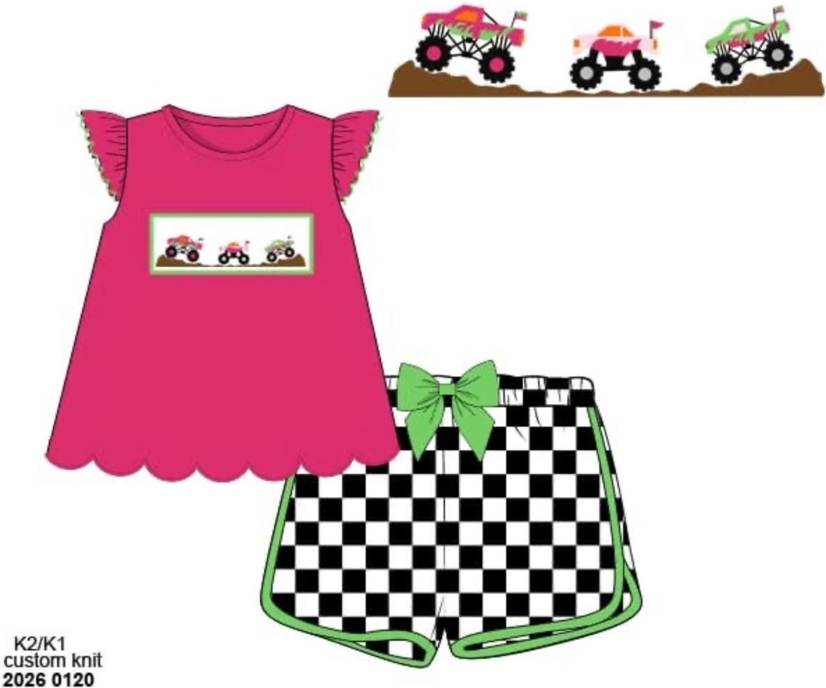 RTS: Monster Jam- Girls Knit Shortie Set