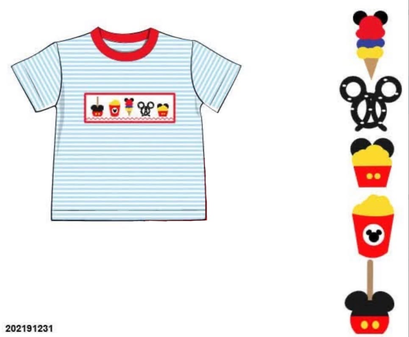RTS: Character Collection- Boys Smocked Snacks Shirt