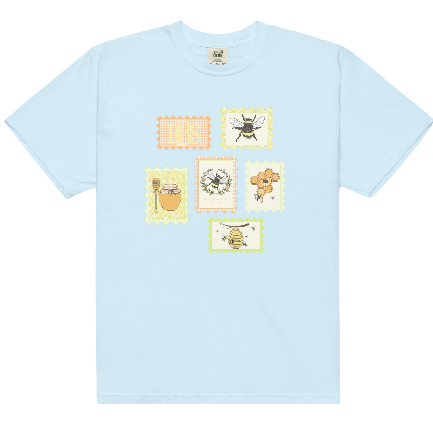 RTS: Exclusive BBS Graphic T-Shirt- Front Stamp- Chambray