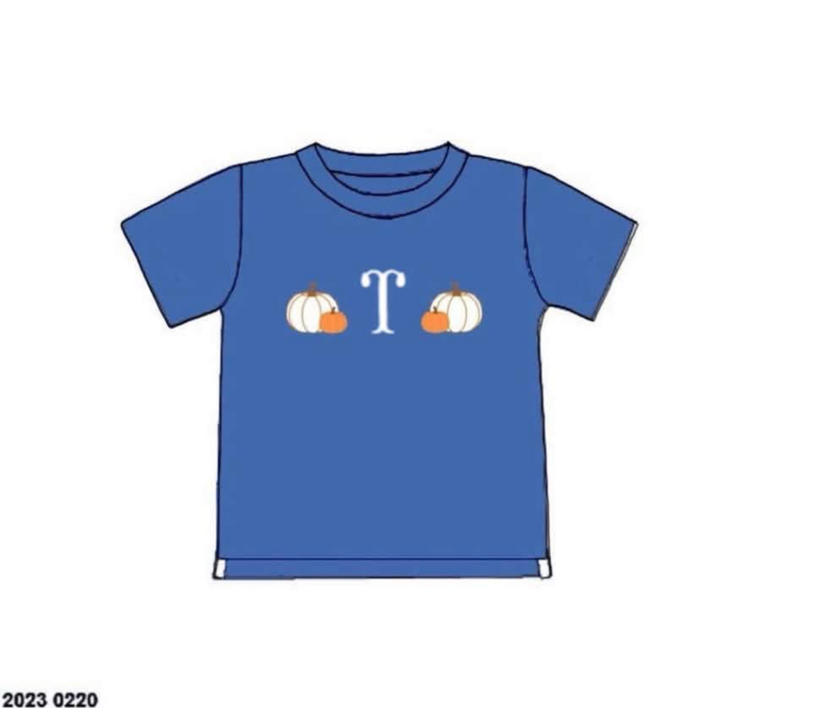 RTS: Chinoiserie Pumpkins- Boys Embroidered Short "T"