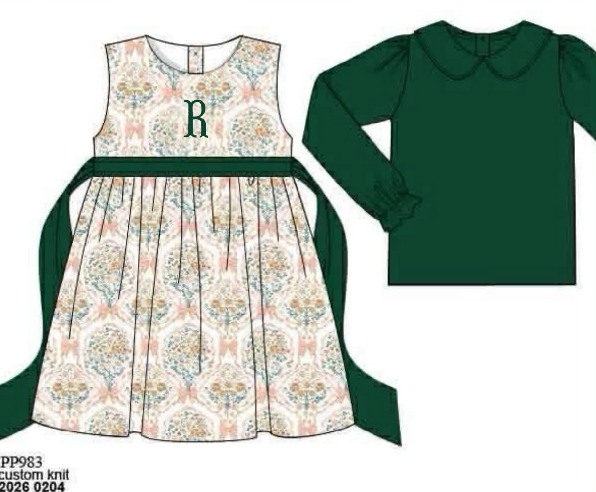 RTS: Fall Fancy- Girls Woven 2pc Dress "R"
