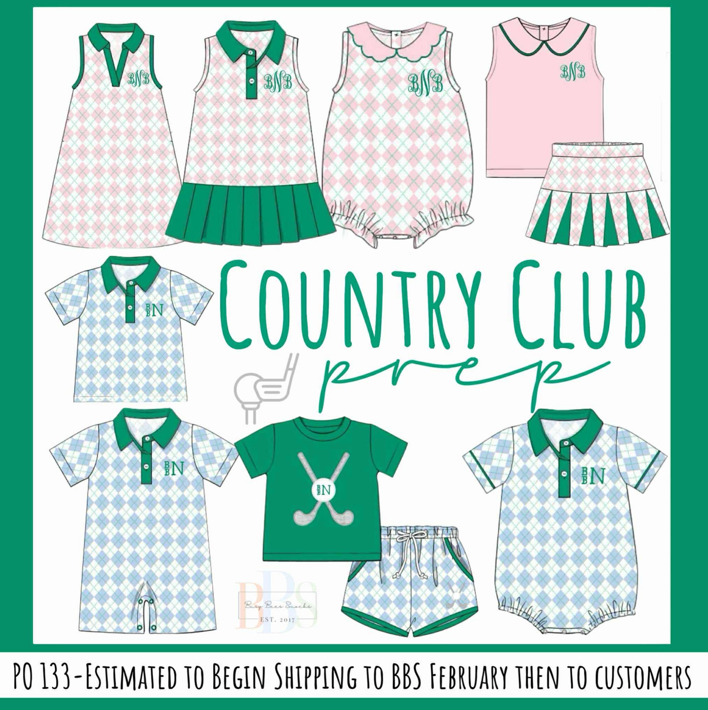 Pre Order 133: Country Club Prep- Boys Knit Shortie Set
