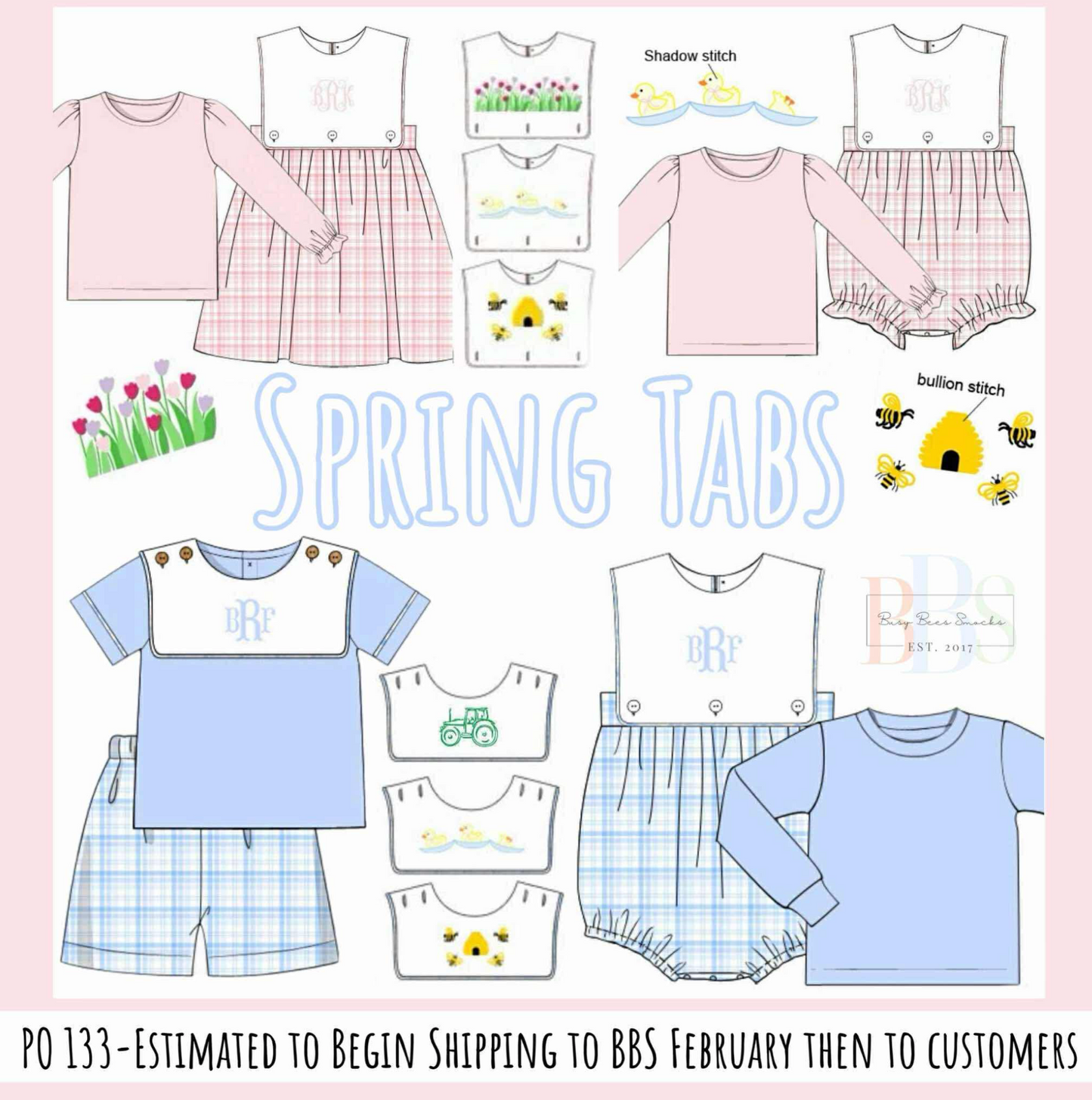 Pre Order 133: Spring Tabs - Boys 2pc Traditional Short Set
