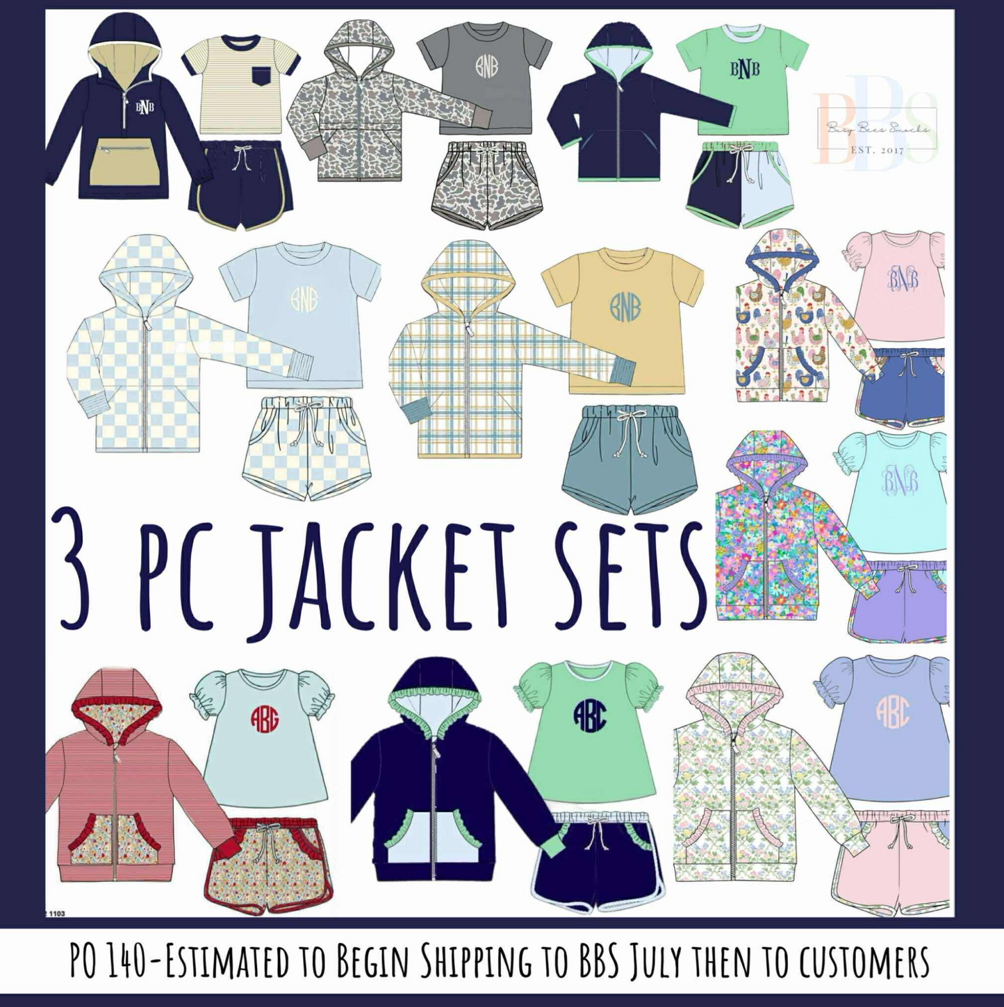 RTS: 3pc Knit Jacket Sets- Boys Causey Camo (No Monogram)