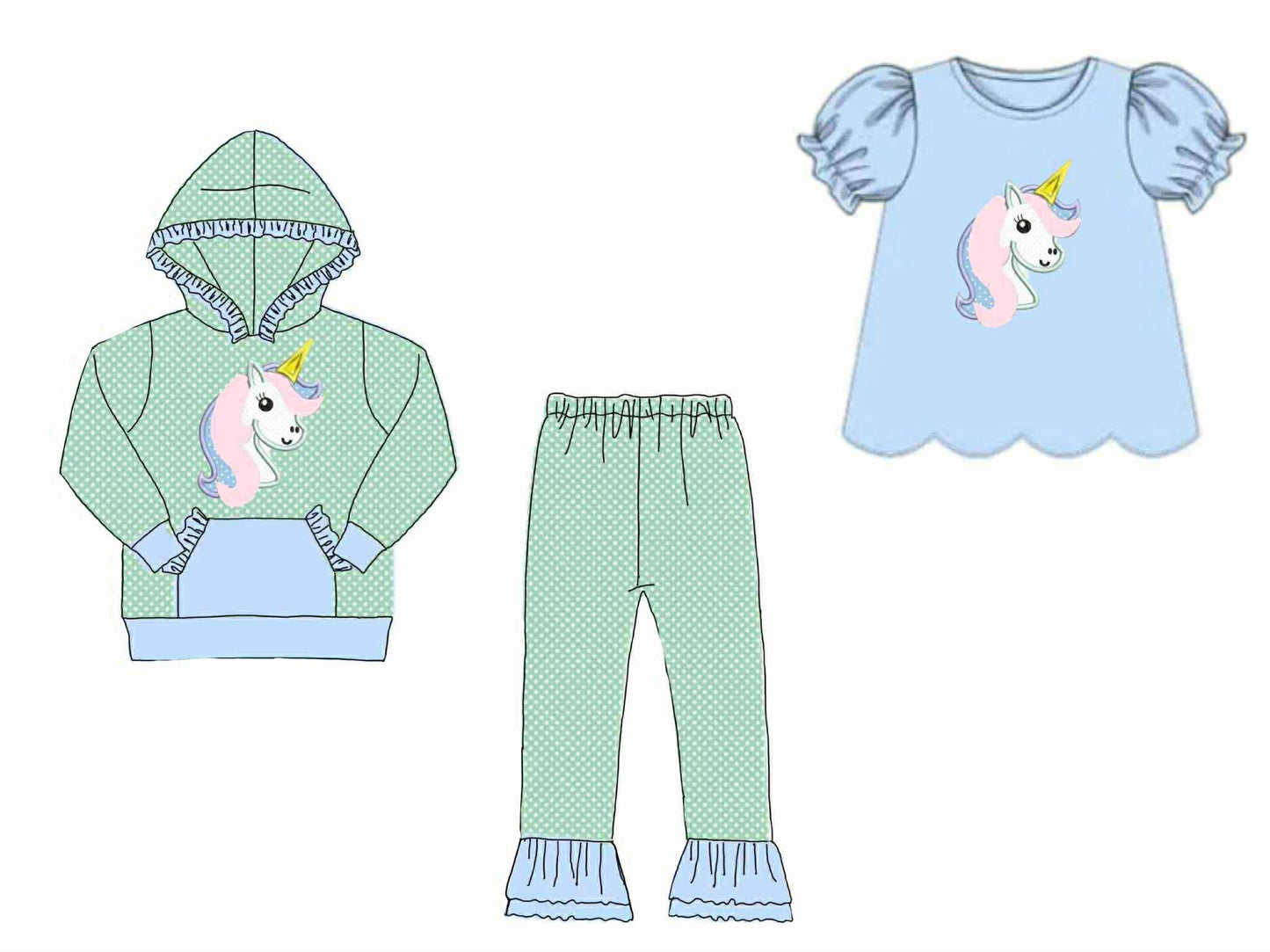 RTS: 3pc Knit Sets- Unicorn