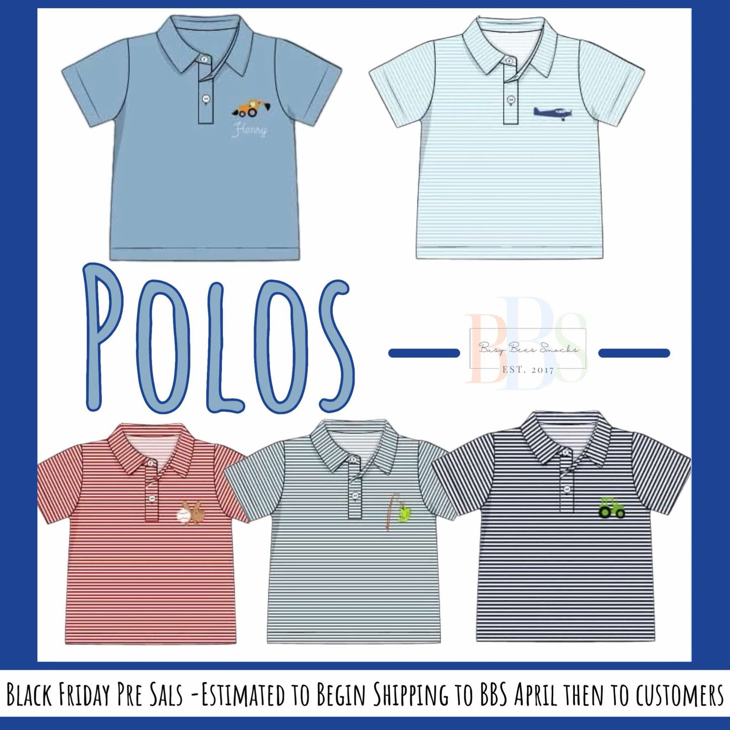 RTS: Polo Collection- Boys Embroidered Airplane Shirt
