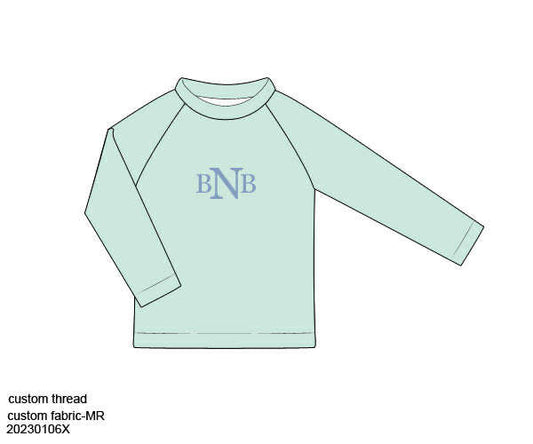Pre Order 135: Icy Mint- Boys Rashguard Top