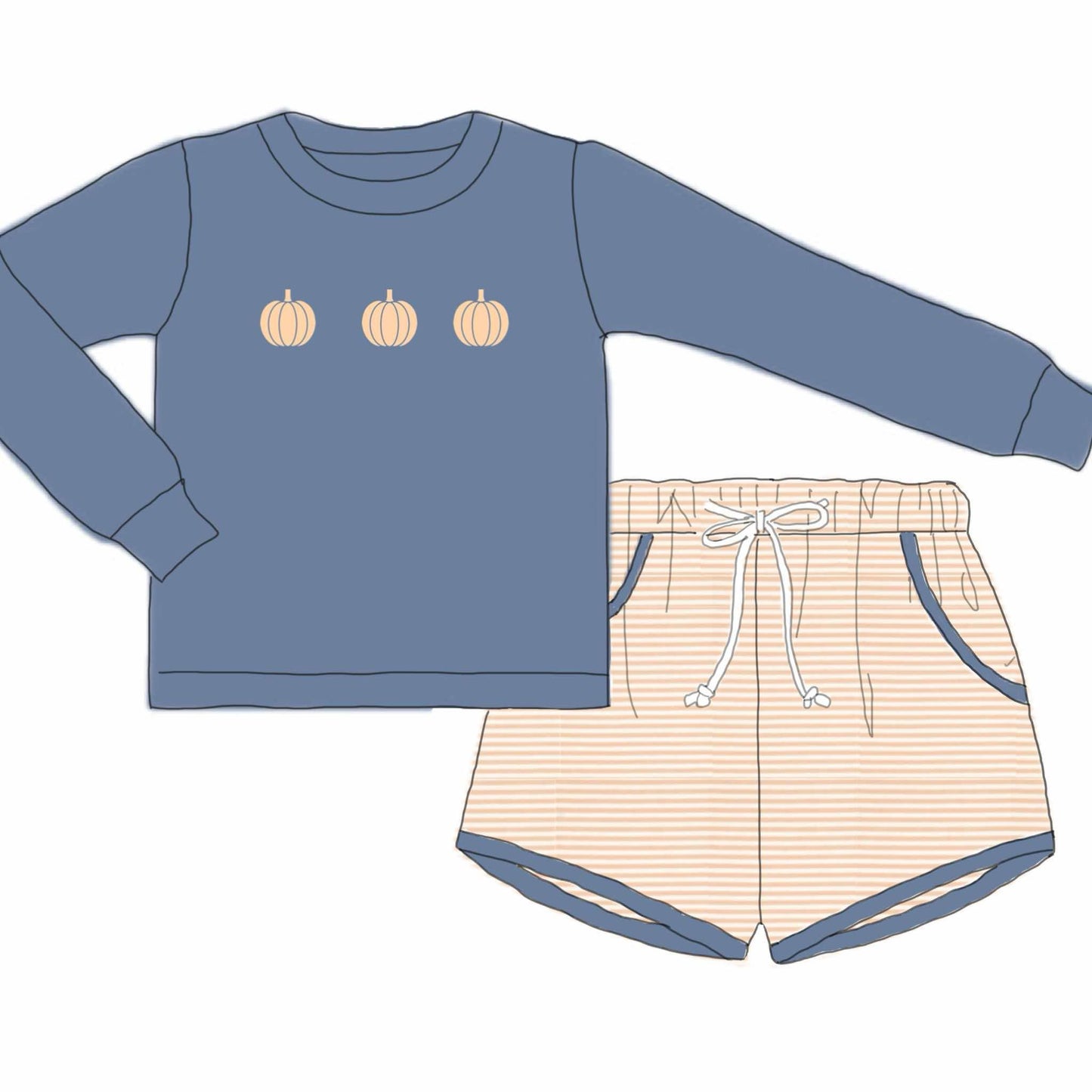 Pre Order 126: Bullion Pumpkins- Boys Knit Shortie Set
