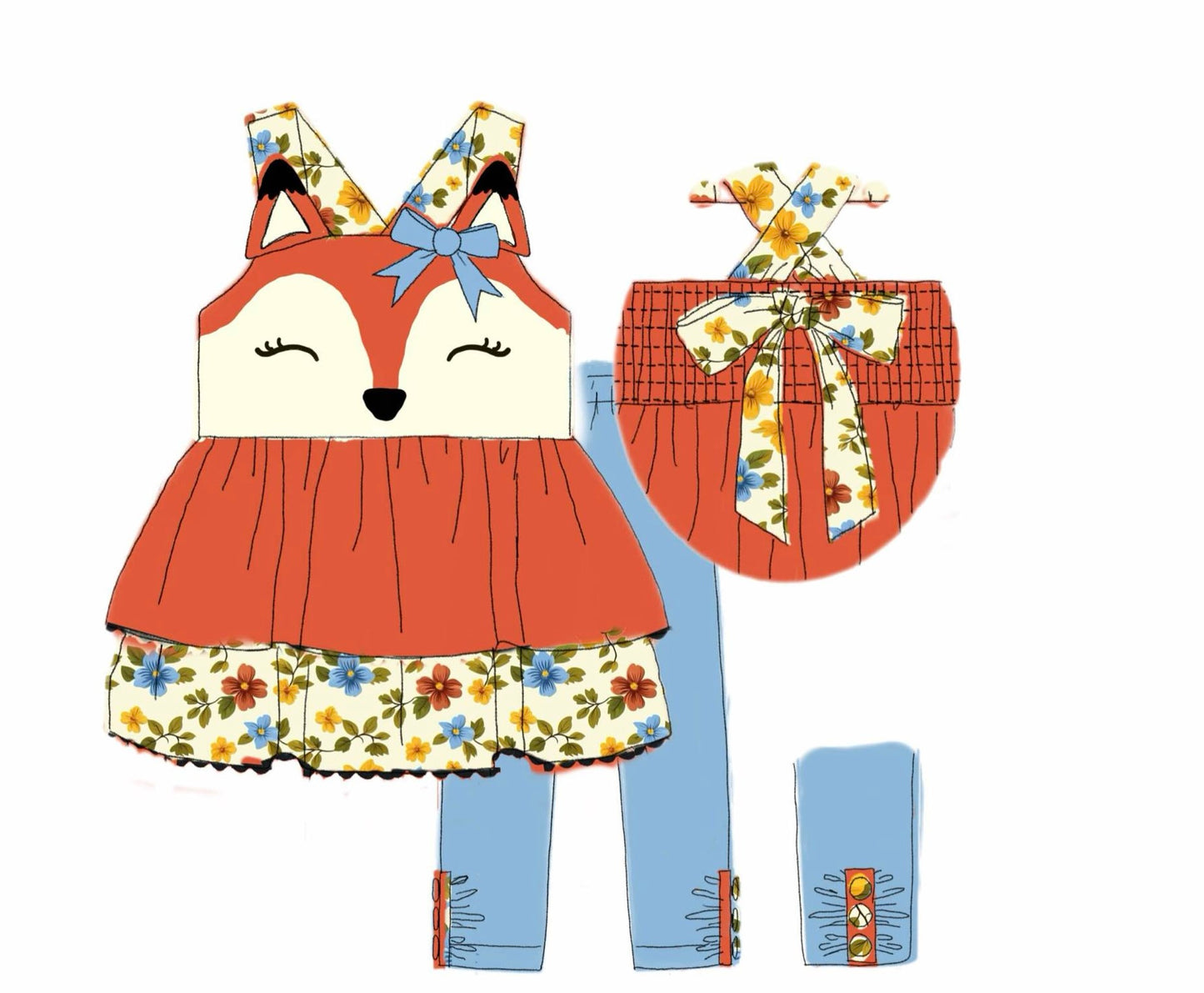 RTS: What Does the Fox Say?- Girls Legging Set