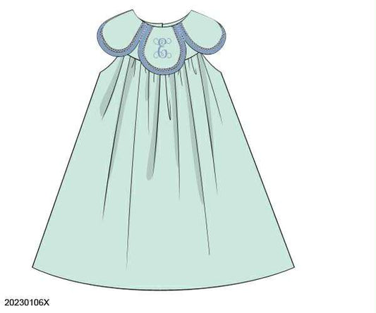 Pre Order 135: Icy Mint- Girls Knit Petal Dress