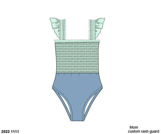 Pre Order 135: Icy Mint- Mom 1pc Swimsuit