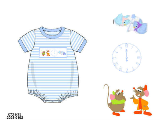 Pre Order 135: Glass Slipper- Boys Knit Smocked Bubble