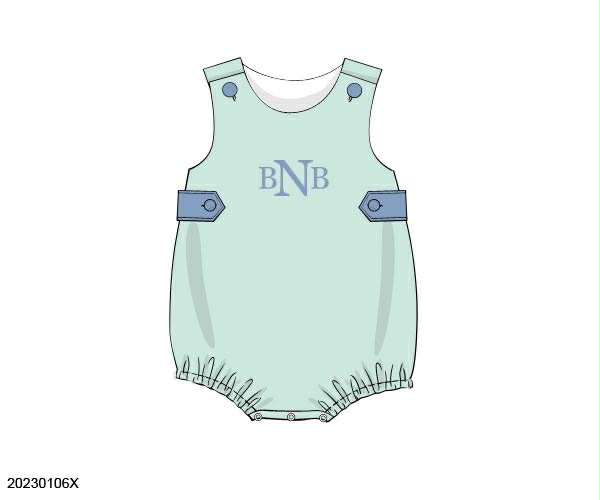 Pre Order 135: Icy Mint- Boys Knit Bubble