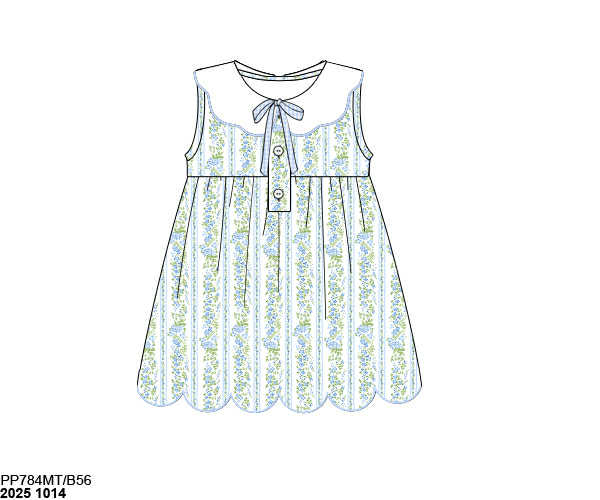 Pre Order 135: Charlie Floral & Stripes- Girls Knit Dress