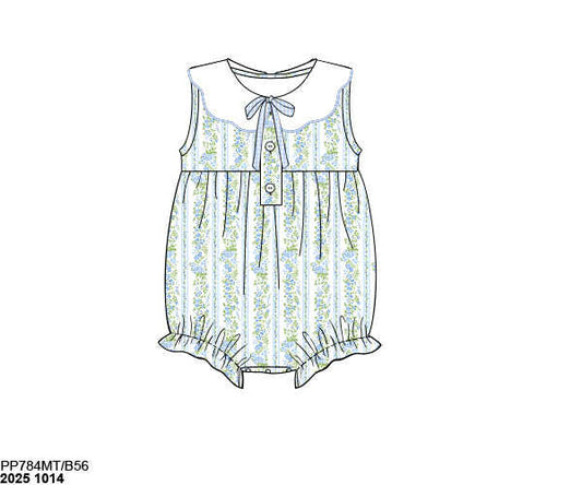 Pre Order 135: Charlie Floral & Stripes- Girls Knit Bubble
