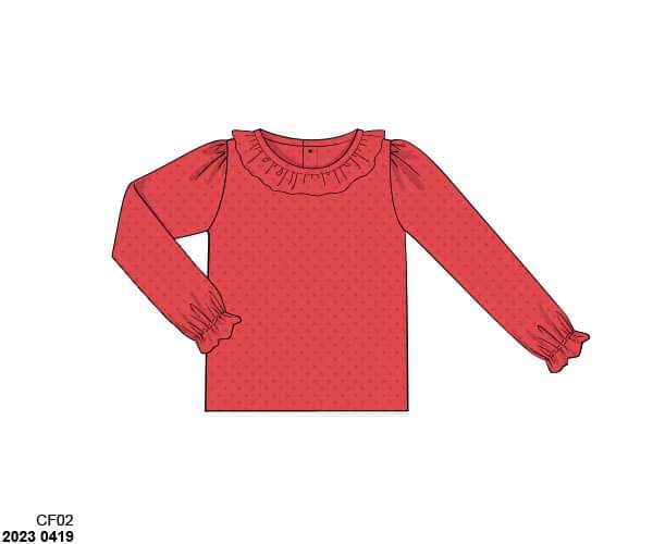 Honey 3: Homestead- Girls Red Swiss Dot Layering Shirt