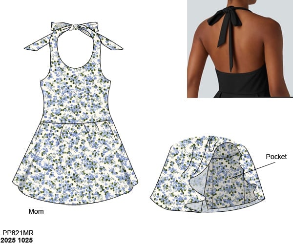RTS: Petals & Pinstripes Girls Athletic Dress