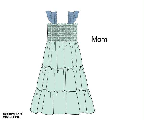 Pre Order 135: Icy Mint- Mom/Mini Midi Knit Dress