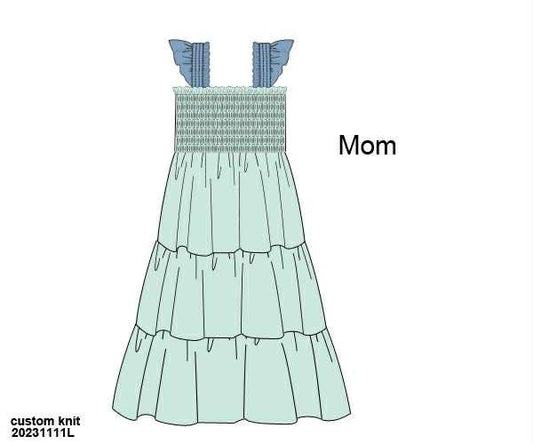 Pre Order 135: Icy Mint- Mom/Mini Midi Knit Dress