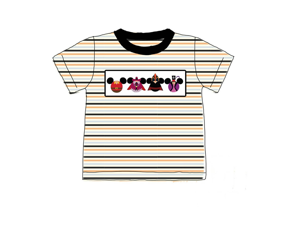 RTS: Halloween Shirt Only- Villain Boys Smocked Shirt