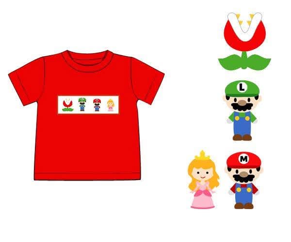 RTS: Character Collection- Boys Smocked Super Bros Shirt