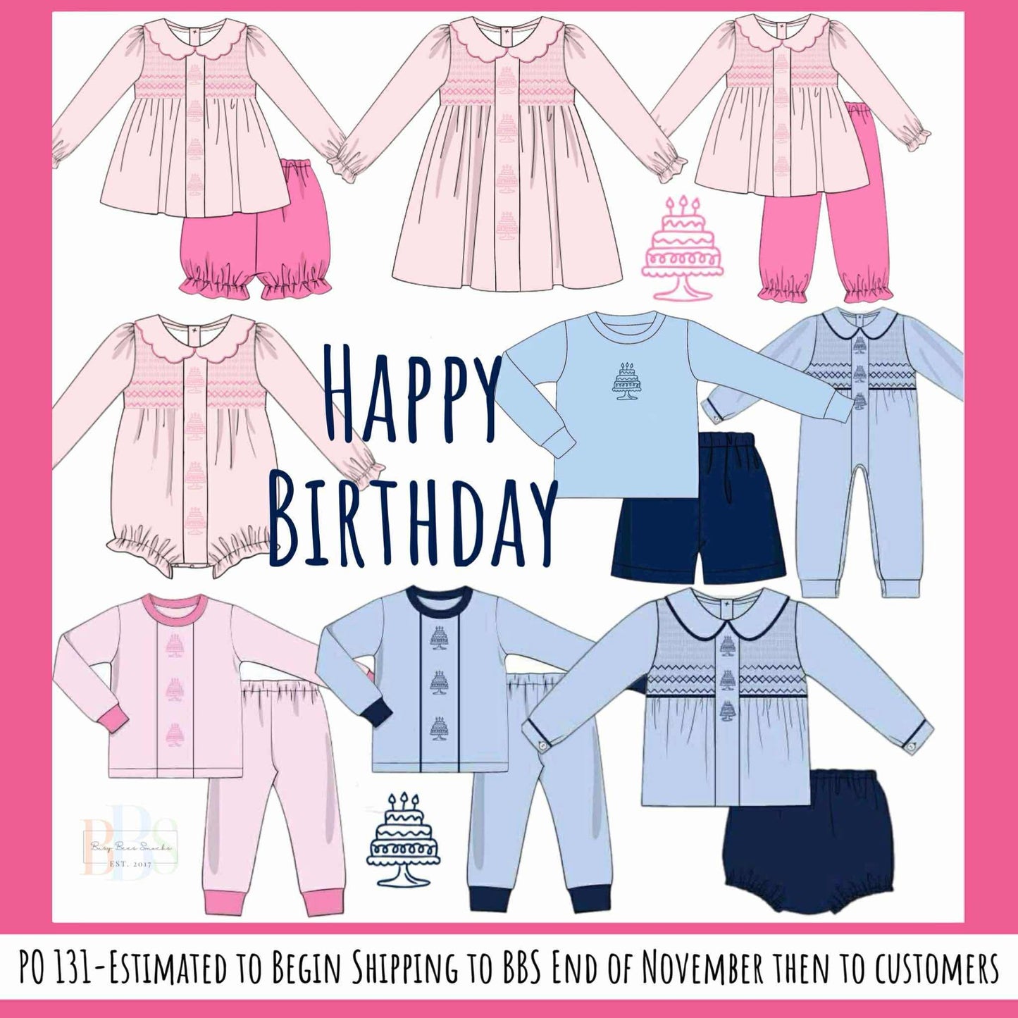RTS: Happy Birthday!- Boys Knit Diaper Set