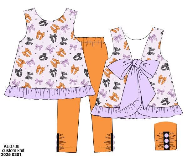 RTS: BOO-TIFUL Bows- Girls Knit Legging Set
