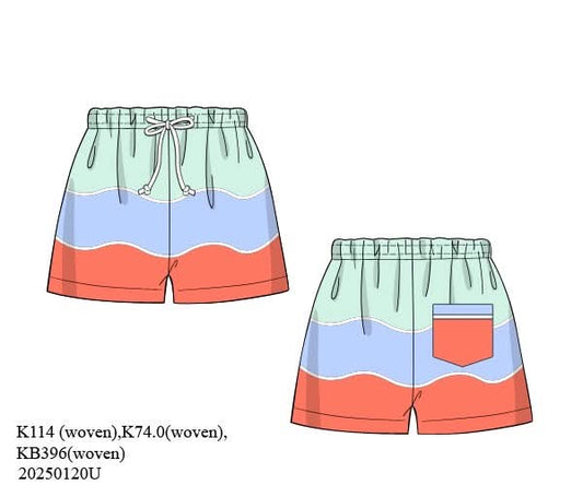 Pre Order 135: Bali Beach- Dad/Mini Traditional Swim Shorts