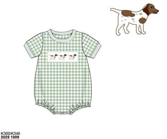 Pre Order 135: Boys Only- Smocked Puppy Bubble