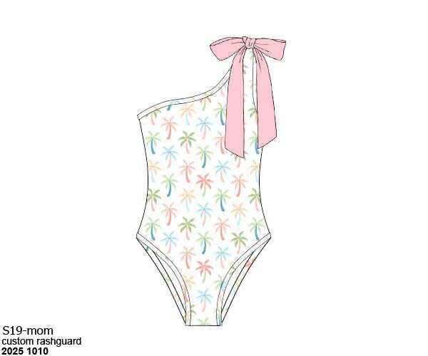 Pre Order 135: Pastel Palms- Mom 1pc Swimsuit